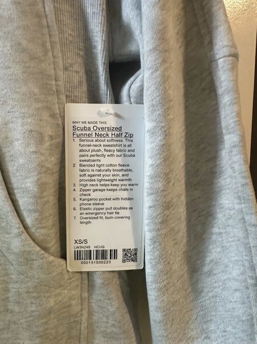 Lululemon Scuba oversized half zip crew neck